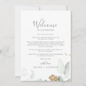 Airy Greenery Wedding Welcome Letter & Itinerary (Voorkant)