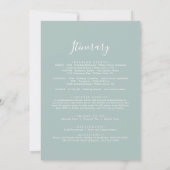 Airy Greenery Wedding Welcome Letter & Itinerary (Achterkant)
