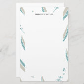 Airy Leaves | Monogrammofoonwerk Briefpapier (Voorkant / Achterkant)