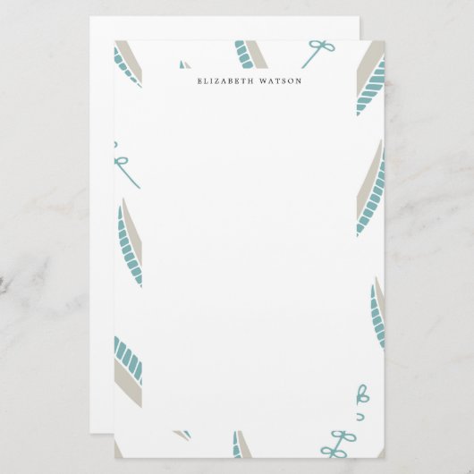 Airy Leaves | Monogrammofoonwerk Briefpapier (Voorkant / Achterkant)