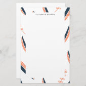 Airy Leaves | Monogrammofoonwerk Briefpapier (Voorkant / Achterkant)