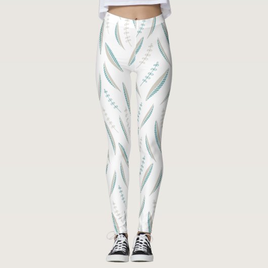 Airy Leaves Pastel leggings (Voorkant)