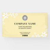 Airy Light Yellow White Daisy Border Event Spandoek (Horizontaal)