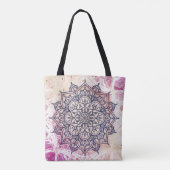 Airy Mandala Happy Pink Paars Yellow Blue & Gold Tote Bag (Achterkant)
