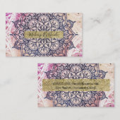 Airy Mandala Happy Pink Paars Yellow Blue & Gold Visitekaartje (Voorkant / Achterkant)