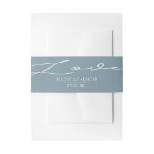 Airy pastel Blauwgroen liefde | Bruiloft buikband Uitnodigingen Wikkel (Voorkant Voorbeeld)