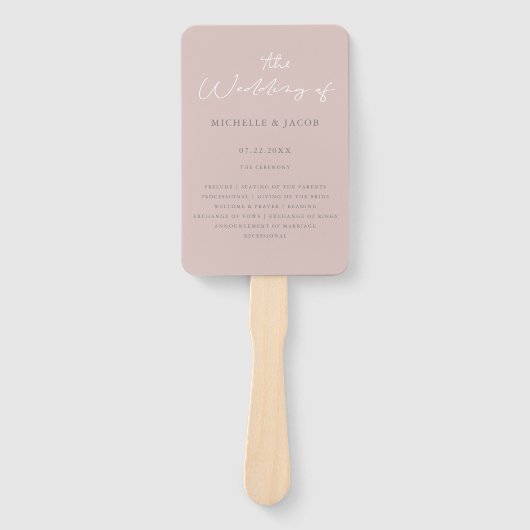 Airy Pastel Blush | Trouwprogramma Hand Fan Handwaaier (Voorkant)