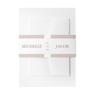 Airy Pastel Blush   Weddenschap Belly Band Uitnodigingen Wikkel