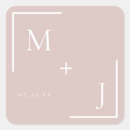 Airy Pastel Dusty Blush Monogram Sticker