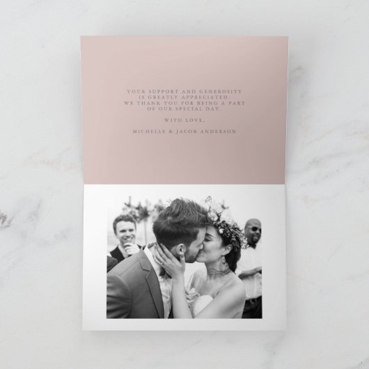 Airy Pastel | Gevouwen foto Dank u kaart (Binnen)