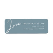 Airy pastel liefde Blauwgroen | Label retouradres (Voorkant)