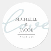 Airy Pastel | Monogram Love Wedding Sticker (Voorkant)