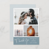 Airy Pastel Slate Blue | Hartelijk dank voor uw fo RSVP Kaartje (Voorkant / Achterkant)