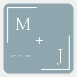Airy Pastel | Slate Blue Monogram Sticker