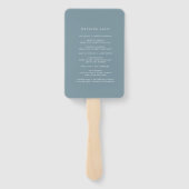 Airy Pastel Slate Blue | Trouwprogramma Hand Fan Handwaaier (Achterkant)