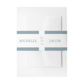 Airy Pastel Slate Blue | Weddenschap Belly Band Uitnodigingen Wikkel (Voorkant Voorbeeld)