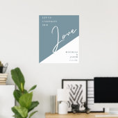 Airy Pastel Slate Blue | WelkomstPoster voor bruil Poster (Thuiskantoor)