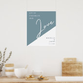 Airy Pastel Slate Blue | WelkomstPoster voor bruil Poster (Keuken)