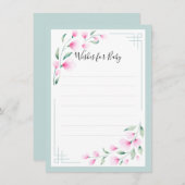 Airy Pink Green Mint Waterverf Wishes Advice Kaart (Voorkant / Achterkant)