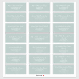 Airy Sage Green Wedding Guest Adresetiketten Sticker