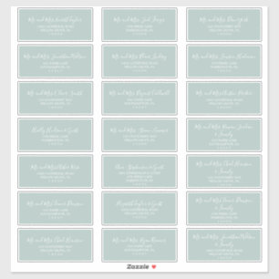 Airy Sage Green Wedding Guest Adresetiketten Sticker