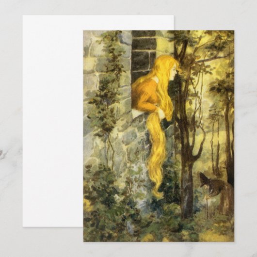 airy Tale, Rapunzel met lange klonen Kaart (Voorkant / Achterkant)