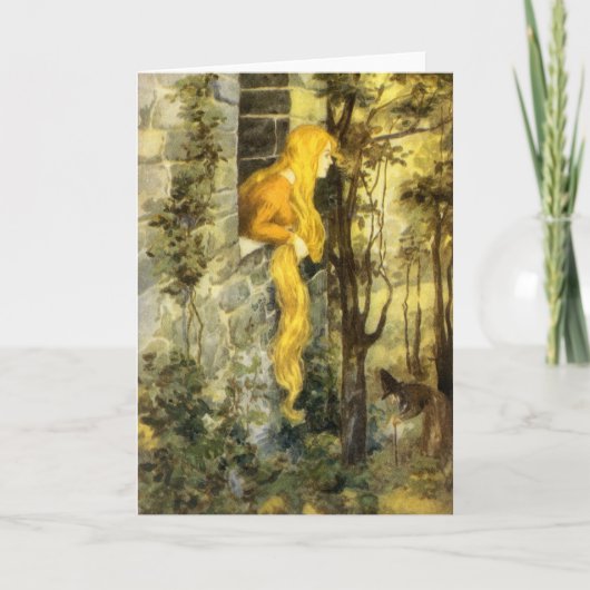  airy Tale, Rapunzel met lange klonen Kaart (Voorkant)