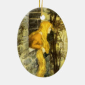  airy Tale, Rapunzel met lange klonen Keramisch Ornament (Achterkant)