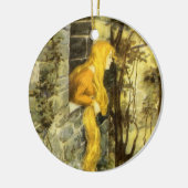 airy Tale, Rapunzel met lange klonen Keramisch Ornament (Links)