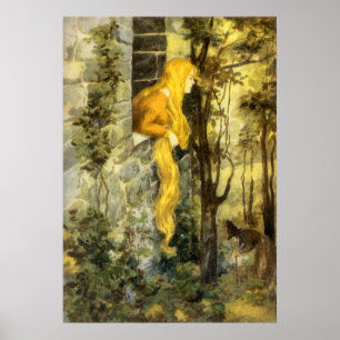 airy Tale, Rapunzel met lange klonen Poster