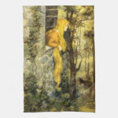 airy Tale, Rapunzel met lange klonen Theedoek (Verticaal)