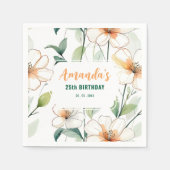 Airy White Flowers Greenery Pattern Blossom Floral Servet (Voorkant)