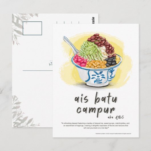 Ais Batu Campur ABC Maleisië Briefkaart (Voorkant / Achterkant)