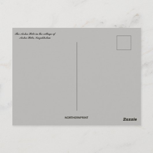 Aisha Bibi in het centrum van Aisha Bibi Kazachsta Briefkaart (Achterkant)
