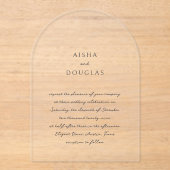 Aisha Elegant Modern Wedding Acryl Uitnodigingen (Voorkant)