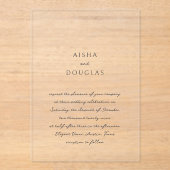 Aisha Elegant Modern Wedding Acryl Uitnodigingen (Voorkant)