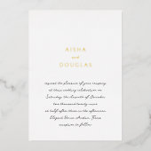 Aisha Elegant Modern Wedding Folie Uitnodiging (Voorkant)