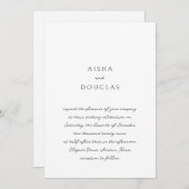 Aisha Elegant Modern Wedding Kaart (Voorkant / Achterkant)