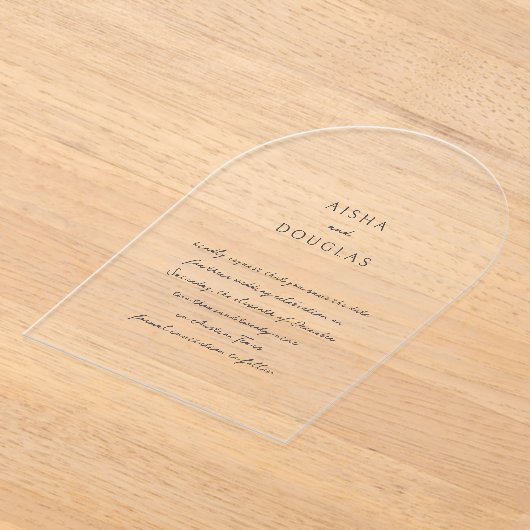 Aisha Elegant Modern Wedding Save the Date Acryl Uitnodigingen (Laagn)