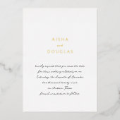Aisha Elegant Modern Wedding Save the Date Folie Uitnodiging (Voorkant)