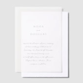 Aisha Elegant Modern Wedding Vellum Uitnodigingen (Offset)