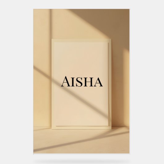 Aisha Elegant Name Poster – Personalized Typograph (Voorkant)
