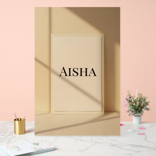 Aisha Elegant Name Poster – Personalized Typograph (Huwelijk)