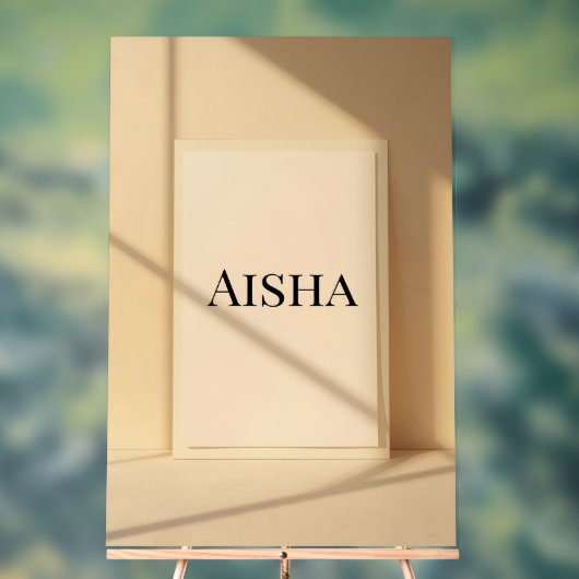 Aisha Elegant Name Poster – Personalized Typograph (Neutraal)