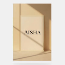 Aisha Elegante Naambord – Gepersonaliseerde Typogr