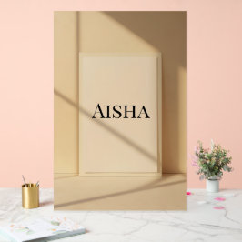 Aisha Elegante Naambord – Gepersonaliseerde Typogr Acryl Bord