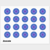 AISHA ~ WOW  3D! Aqua, Paarse en witte ~ Ronde Sticker (Vel)