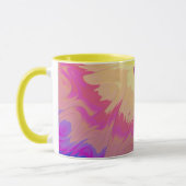 AISHA ~Zany 3D Fractal ~ Roze Paarse Blauw Geel Mok (Links)