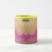 AISHA ~Zany 3D Fractal ~ Roze Paarse Blauw Geel Mok (Midden)