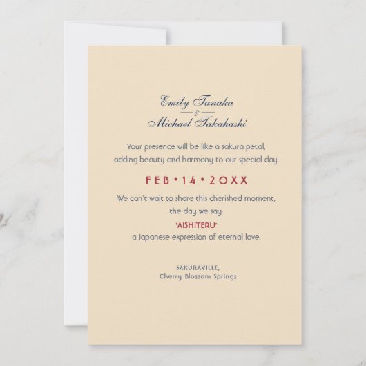 AISHITERU - Japanse harmonie met Fuji Save The Date (Achterkant)